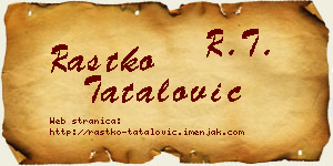Rastko Tatalović vizit kartica